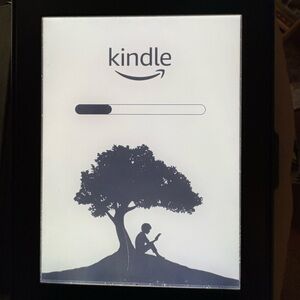 Amazon Kindle with Black Frame-see picture fur info-nicely used-has a cover